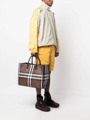 Karierte shopper handtasche mit print Burberry