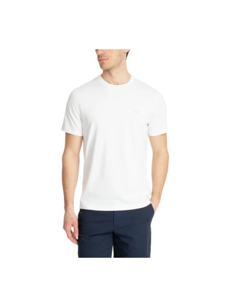 Camiseta con bordado de algodón de cuello redondo Michael Kors blanco