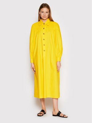 Φόρεμα σε στυλ πουκάμισο Luisa Spagnoli κίτρινο