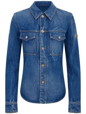Bavlněná džínová košile Paco Rabanne modrá