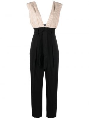 V-hals jumpsuit Brunello Cucinelli svart