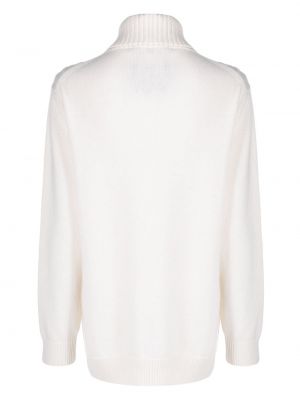 Dzianinowy sweter z kaszmiru Moorer biały