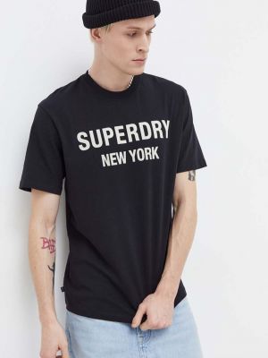 Bombažna majica Superdry črna