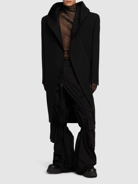 Cappotto con cappuccio Rick Owens nero