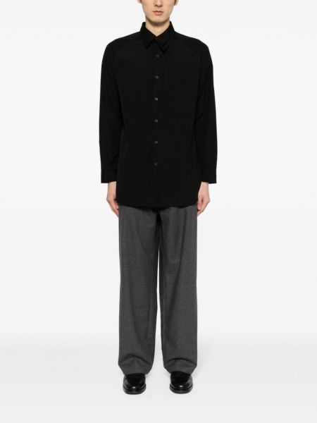 Koszula bawełniana asymetryczna Yohji Yamamoto czarna