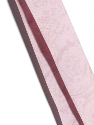 Jedwabna szal z nadrukiem Versace różowa