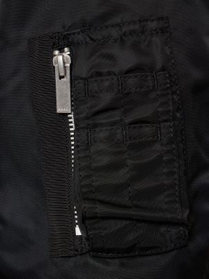 Plisovaná bunda z nylonu na zip Sacai černá