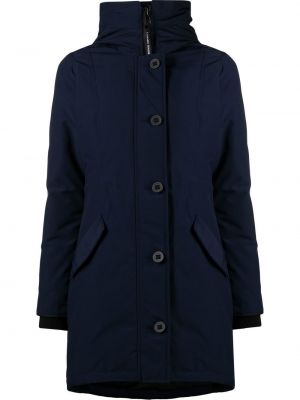 Canada Goose single-breasted hooded coat - Blu