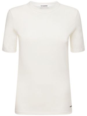 Jersey bombažna majica Jil Sander bela