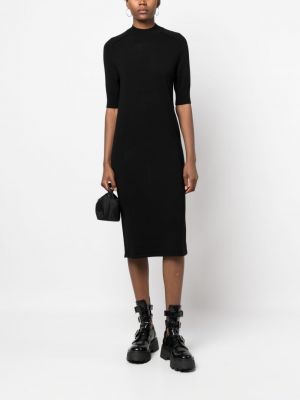 Vlněné midi šaty Calvin Klein černé