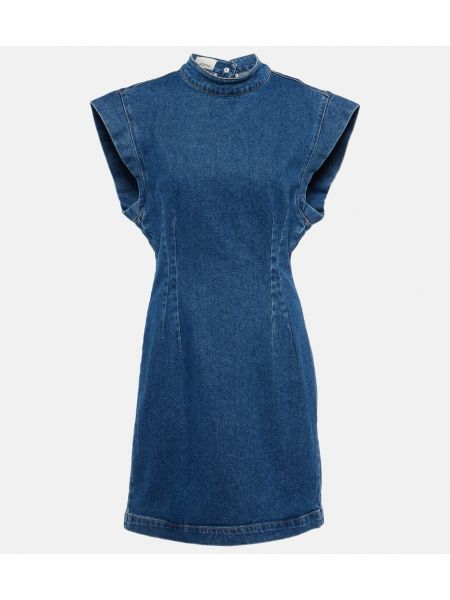 Rochie din denim Isabel Marant albastru