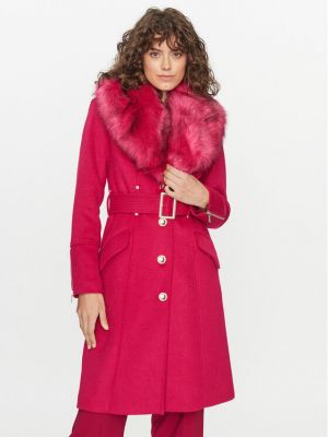 Palton de lână Marciano Guess roz