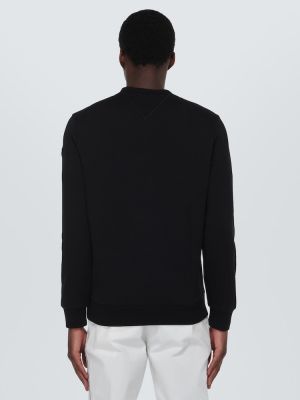 Памучен пуловер Moncler черно