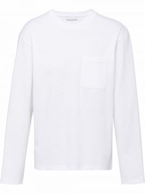 T-shirt avec manches longues Prada blanc