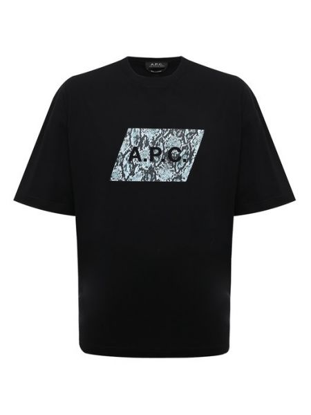 Хлопковая футболка A.p.c. черная