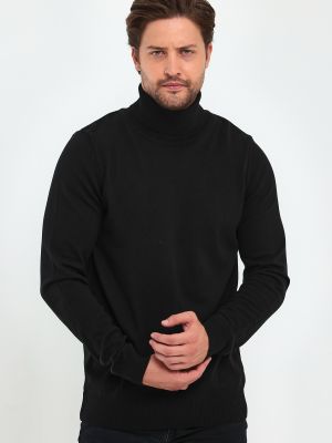 Džemperis ar augstu apkakli Lafaba melns