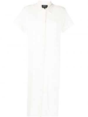 Ажурна памучна рокля тип риза A.p.c. бяло