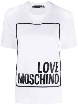 Majica s potiskom Love Moschino bela