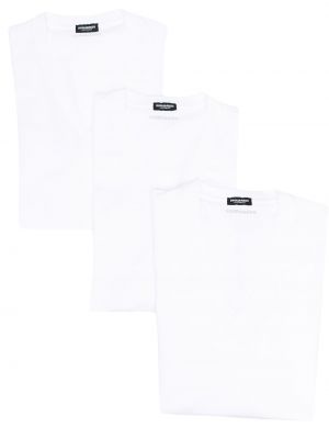 T-shirt con scollo a v Dsquared2 bianco