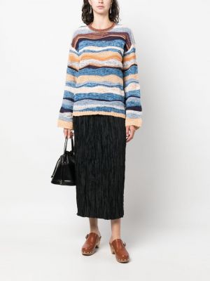 Dzianinowy sweter w paski Ulla Johnson niebieski