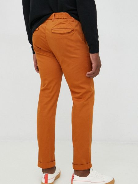 Jednobarevné kalhoty United Colors Of Benetton oranžové