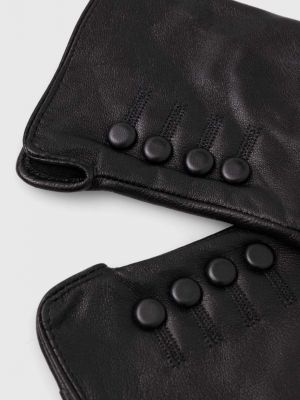 Rękawiczki skórzane Answear czarne