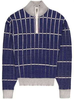 Кариран пуловер Jacquemus синьо