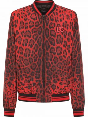 Bomber jakna s potiskom z leopardjim vzorcem Dolce & Gabbana