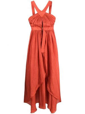 Plisserade ärmlös aftonklänning Alberta Ferretti orange