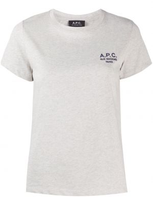 Majica s potiskom A.p.c. siva