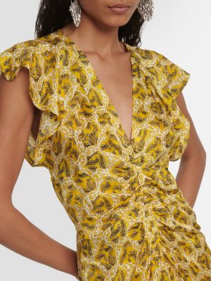 Květinové midi šaty Isabel Marant žluté