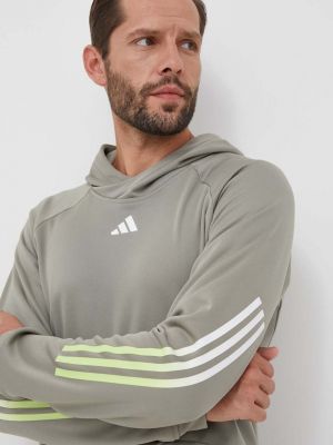 Bluza z kapturem z nadrukiem Adidas Performance zielona
