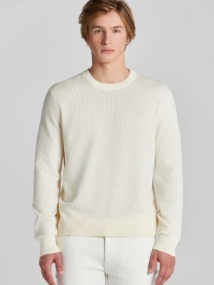 Pamut pulóver Gant fehér
