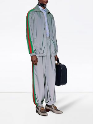 Pantalones de chándal reflectantes Gucci plateado