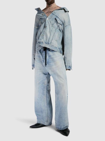 Veste en jean en coton Balenciaga bleu