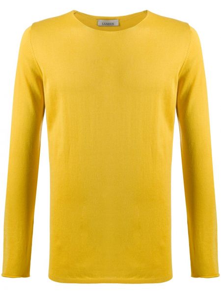 Jersey manga larga de tela jersey de cuello redondo Laneus amarillo