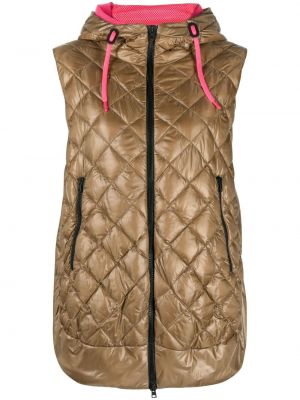 Prešívaná vesta na zips s kapucňou Herno hnedá