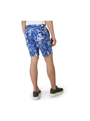 Pantalones cortos de algodón de flores con estampado Tommy Hilfiger azul