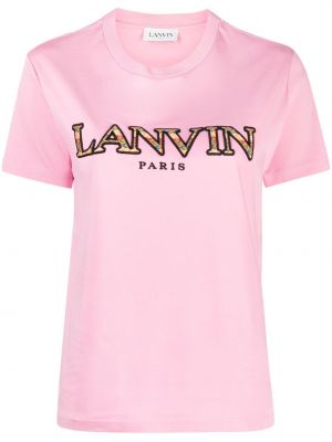 Tričko s výšivkou Lanvin růžové