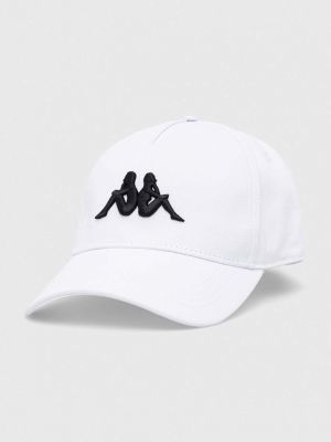 Памучна шапка с козирки с апликация Kappa бяло