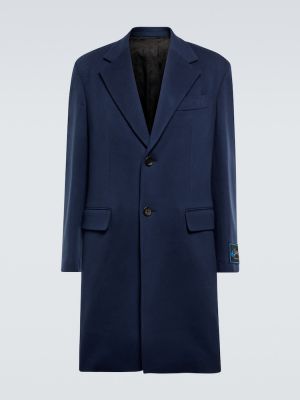 Płaszcz wełniany Lanvin niebieski