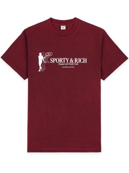 T-shirt aus baumwoll Sporty & Rich rot