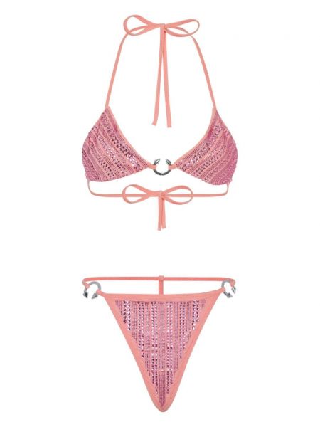 Bikini ar kristāliem Philipp Plein rozā