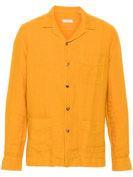 Λινό πουκάμισο Boglioli κίτρινο