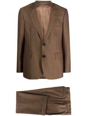 Pruhovaný vlnený oblek Pt Torino hnedá