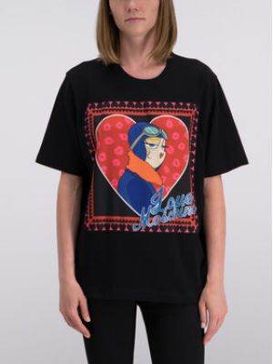 Oversized tričko Love Moschino černé