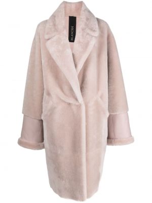Двустранно палто розово Blancha