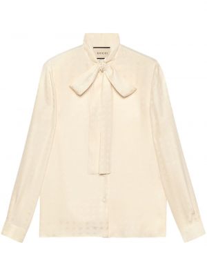 Копринена блуза с панделка Gucci