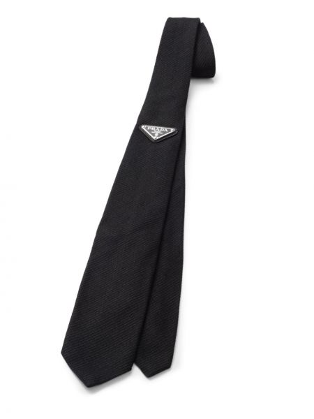Jedwabny krawat Prada szary