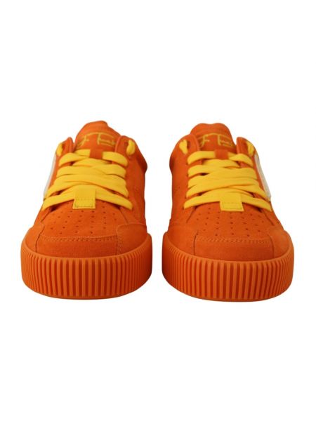 Sneakersy zamszowe Dolce And Gabbana pomarańczowe